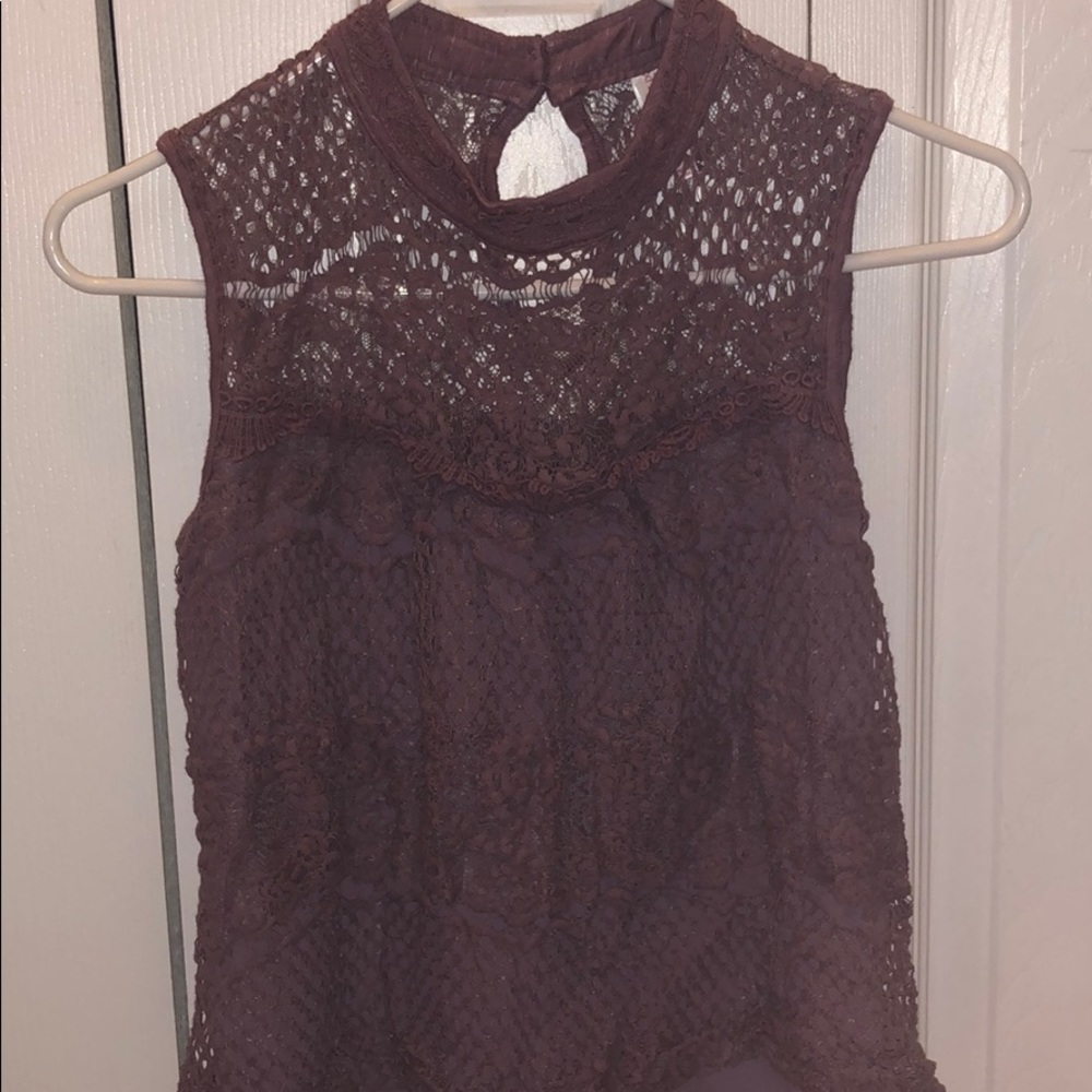 Lace Mock Neck Top